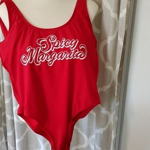 Red one piece swimsuit